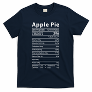 Apple Pie Nutrition Facts Label Costume Thanksgiving T-Shirt - Navy