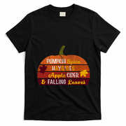 Adorable Pumpkin Spice Hayrides Apple Cider And Falling Leaves Gift T-Shirt - Black