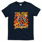 Autumn Raccoon Funny Tis The Season Fall Pumpkin T-Shirt - Navy Blue