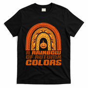 A Rainbow Of Autumn Colors Halloween Pumpkin T-Shirt - Black