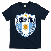 Argentina Soccer Crest Sun Stars For Fans T-Shirt - Navy Blue