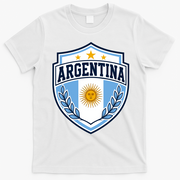 Argentina Soccer Crest Sun Stars For Fans T-Shirt - White