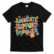 Advocate Support Empower Retro Social Worker Graduation MSW T-Shirt - Black
