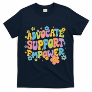 Advocate Support Empower Retro Social Worker Graduation MSW T-Shirt - Navy