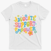 Advocate Support Empower Retro Social Worker Graduation MSW T-Shirt - White