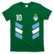 Argentina Soccer Team Jersey 10 Flag Elblem T-Shirt - Irish Green