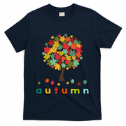 Autumn Tree Colorful Festive T-Shirt - Navy