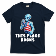 Alien This Place Rocks USA 4th Of July T-Shirt - Navy