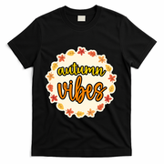 Autumn Vibes Leaf Season T-Shirt - Black