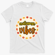 Autumn Vibes Leaf Season T-Shirt - White