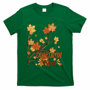 Autumn Vibes Leaves Cozy T-Shirt - Green
