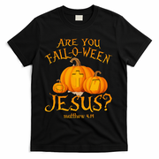 Are You Fall O Ween Jesus Christian Halloween Pumpkin T-Shirt - Black
