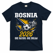 Bosnia 2026 Soccer Fan One Nation One Dream T-Shirt - Navy