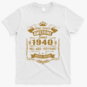 Birthday 365 Being Awesome Since 1940 Vintage Birthday Gifts T-Shirt - White