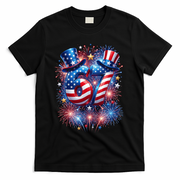 Birthday 67 American Flag 6-7 Meme USA 4th Of July America  T-Shirt - Black