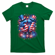 Birthday 67 American Flag 6-7 Meme USA 4th Of July America  T-Shirt - Green