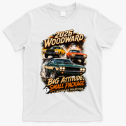 Big Attitude Small Package 2026 Woodward M1 Michigan Car Tradition T-Shirt - White