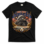 Big Boy 4014 Train 4th Of July US Flag Vintage  T-Shirt - Black