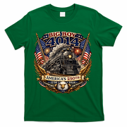Big Boy 4014 Train 4th Of July US Flag Vintage  T-Shirt - Green