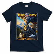 Big Boy 4014 Van Gogh Vintage Steam Locomotive T-Shirt - Navy Blue