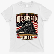 Big Boy 4014 Steam Engine Locomotive Train Railroad T-Shirt - White
