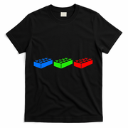 Building Blocks Bricks Master Builder Engineer Construction T-Shirt - Black