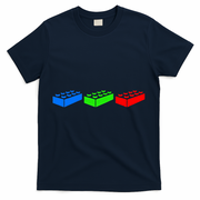 Building Blocks Bricks Master Builder Engineer Construction T-Shirt - Navy