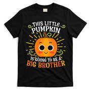 Big Brother Cute Thanksgiving Pumpkin Pregnancy Announcement T-Shirt - Black