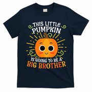 Big Brother Cute Thanksgiving Pumpkin Pregnancy Announcement T-Shirt - Navy Blue