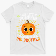 Big Brother Cute Thanksgiving Pumpkin Pregnancy Announcement T-Shirt - White