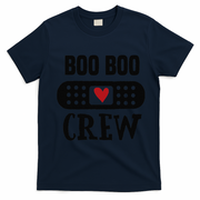 Boo Boo Crew First Aid School Nurse Day Care Teacher T-Shirt - Navy Blue