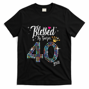 Blessed By God For 40 Years 40th Birthday Anniversary T-Shirt - Black