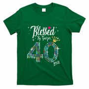 Blessed By God For 40 Years 40th Birthday Anniversary T-Shirt - Green