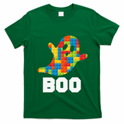 Building Blocks Ghost Boo Master Builder Halloween Costume T-Shirt - Irish Green