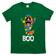 Building Blocks Ghost Boo Master Builder Halloween T-Shirt - Irish Green