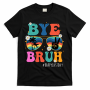 Bye Bruh Happy Last Day Of School Retro Hippie T-Shirt - Black