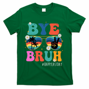 Bye Bruh Happy Last Day Of School Retro Hippie T-Shirt - Green