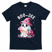 Boujee Boo Jee Spooky Ghost Halloween Pumpkin Costumes T-Shirt - Navy Blue