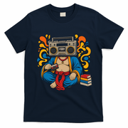 Buddha Boombox Retro Music Vibes T-Shirt - Navy Blue