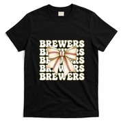 Brewers Bow Tie Sports Fan Retro Game Day T-Shirt - Black