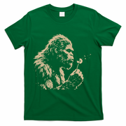 Bigfoot Blowing Wishes Funny Sasquatch Dandelion T-Shirt - Green