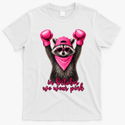 Breast Cancer Awareness In October We Wear Pink Raccoon T-Shirt - White