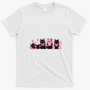 Breast Cancer Book Lover Cats T-Shirt - White