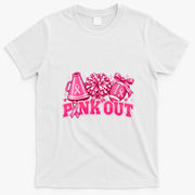 Breast Cancer Cheer Pink Out Awareness T-Shirt - White