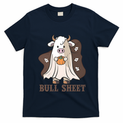 Boo Cow Farm Animals Funny Ghost Halloween Bull Sheet Gift T-Shirt - Navy Blue