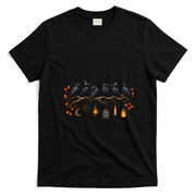 Black Crow Halloween Scary Witch T-Shirt - Black