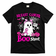 Breast Cancer Is Boo Sheet Halloween Breast Cancer Awareness T-Shirt - Black