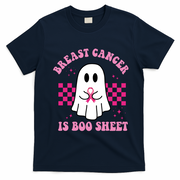 Breast Cancer Is Boo Sheet October Awareness T-Shirt - Navy Blue
