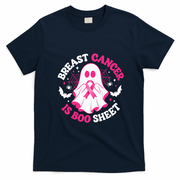 Breast Cancer Is Boo Sheet Funny Halloween Ghost T-Shirt - Navy Blue
