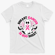 Breast Cancer Is Boo Sheet Funny Halloween Ghost T-Shirt - White